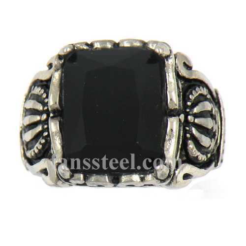 FSR13W39 crown claw with black stone ring - Click Image to Close